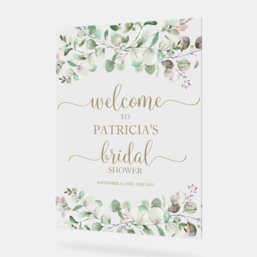 Greenery Eucalyptus Vrijgezellenfeest Welkom Acryl Bord (Hoek)