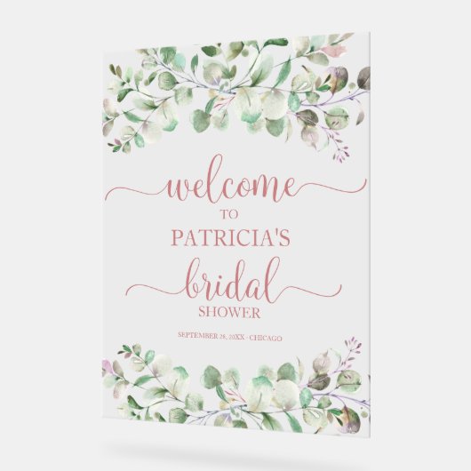 Greenery Eucalyptus Vrijgezellenfeest Welkom Acryl Bord (Hoek)