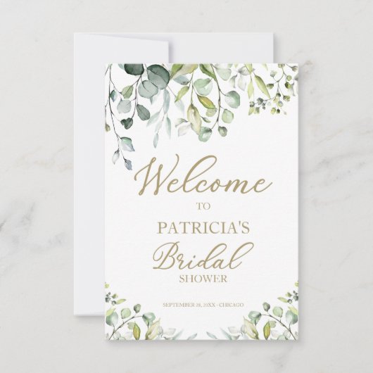 Greenery Eucalyptus Vrijgezellenfeest Welkom Kaart (Voorkant)
