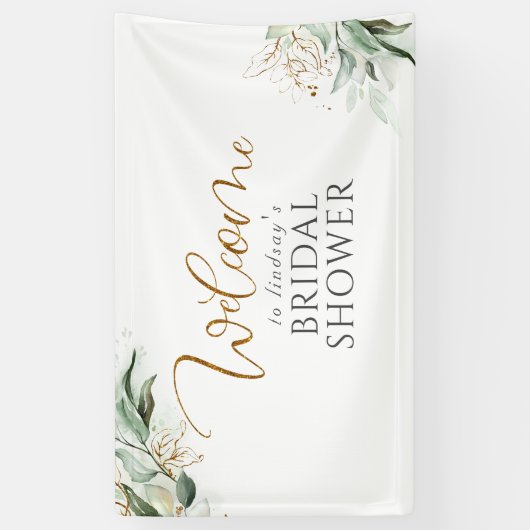 Greenery Eucalyptus Vrijgezellenfeest Welkom Spandoek (Verticaal)