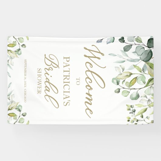 Greenery Eucalyptus Vrijgezellenfeest Welkom Spandoek (Horizontaal)