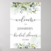 Greenery eucalyptus vrijgezellenfeest welkomstbord poster (Voorkant)