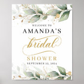 Greenery eucalyptus vrijgezellenfeest welkomstbord poster (Voorkant)