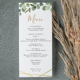 Greenery Eucalyptus w/Gold Geometric Lijst Wedding Menu