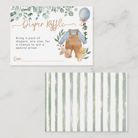 Greenery eucalyptus wacht snel op Baby shower Informatiekaartje (Voorkant / Achterkant)
