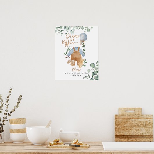 Greenery eucalyptus wacht snel op Baby shower Poster (Keuken)
