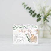 Greenery eucalyptus wacht vroeg op Baby shower Boo Informatiekaartje (Staand voorkant)