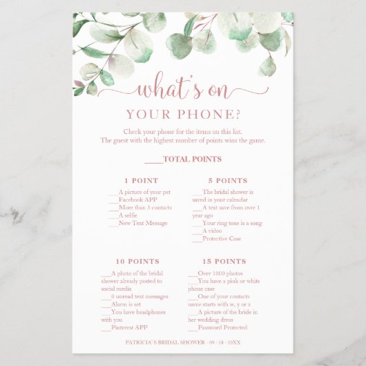 Greenery Eucalyptus Wat is er op je telefooncel? Flyer (Voorkant)