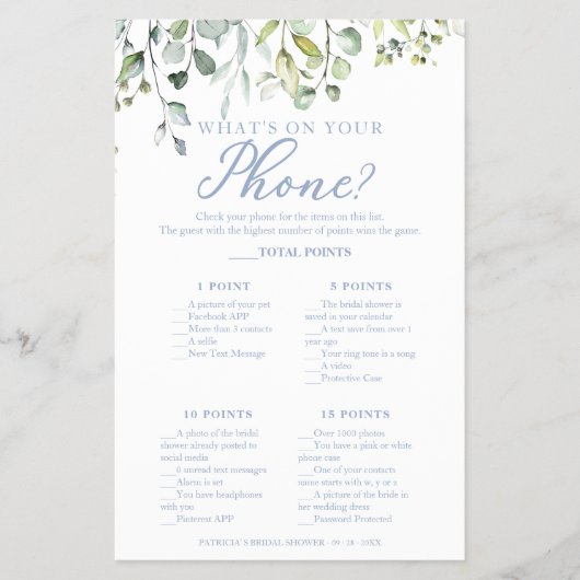 Greenery Eucalyptus Wat is er op je telefooncel? Flyer (Voorkant)