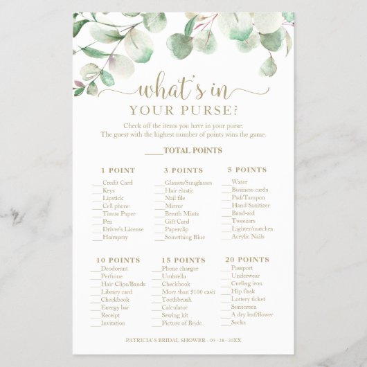 Greenery Eucalyptus Wat zit er in je paardenspel Flyer (Voorkant)