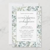 Greenery Eucalyptus Watercolor Wedding Invitation Kaart (Voorkant)