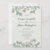 Greenery Eucalyptus Watericolor Sage Green Wedding Kaart (Voorkant)