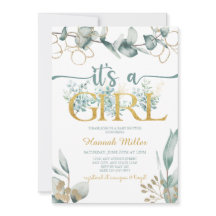 Greenery Eucalyptus | Waterverf Baby shower Girl