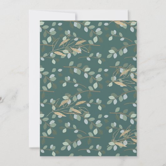 Greenery Eucalyptus | Waterverf Baby shower Girl Kaart (Achterkant)