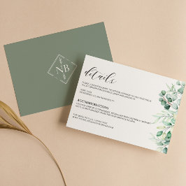 Greenery Eucalyptus Waterverf - Elegant Informatiekaartje