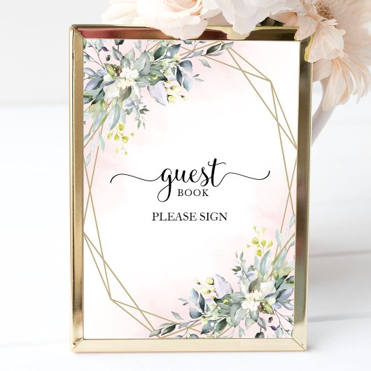 Greenery Eucalyptus Waterverf Guest Book Sign Poster