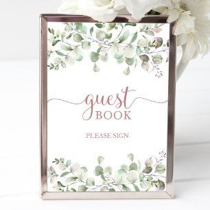 Greenery Eucalyptus Waterverf Guest Book Sign Poster