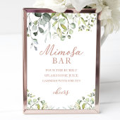 Greenery Eucalyptus Waterverf Mimosa Bar Sign Poster