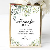 Greenery Eucalyptus Waterverf Mimosa Bar Sign Poster