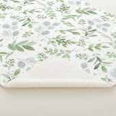 Greenery Eucalyptus Waterverf Sherpa Blanket Sherpa Deken (3/4)