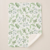 Greenery Eucalyptus Waterverf Sherpa Blanket Sherpa Deken (Voorkant)