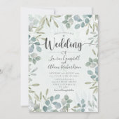 Greenery Eucalyptus Waterverf Weddenschap Kaart (Voorkant)
