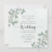 Greenery Eucalyptus Waterverf Weddenschap Kaart (Voorkant)