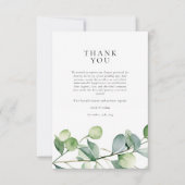 Greenery Eucalyptus Waterverf Wedding Bedankkaart (Voorkant)