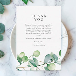 Greenery Eucalyptus Waterverf Wedding Bedankkaart