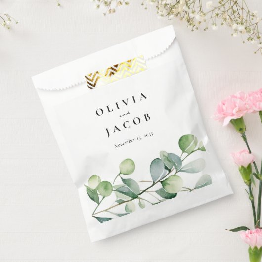 Greenery Eucalyptus Waterverf Wedding Bedankzakje (Gezegeld)