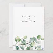 Greenery Eucalyptus Waterverf Wedding Kaart (Achterkant)