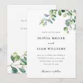 Greenery Eucalyptus Waterverf Wedding Kaart (Voorkant / Achterkant)