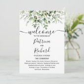 Greenery Eucalyptus Waterverf Wedding Programme Kaart (Staand voorkant)