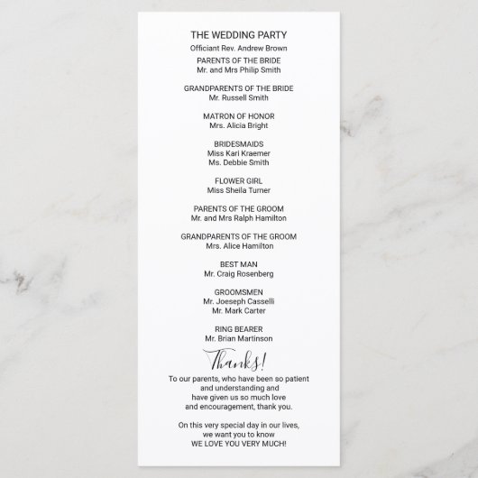 Greenery Eucalyptus Waterverf Wedding Programme Programmakaart (Achterkant)