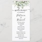 Greenery Eucalyptus Waterverf Wedding Programme Programmakaart (Voorkant)