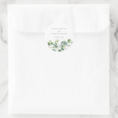 Greenery Eucalyptus Waterverf Wedding Ronde Sticker (Tas)