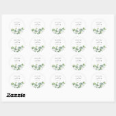 Greenery Eucalyptus Waterverf Wedding Ronde Sticker (Vel)