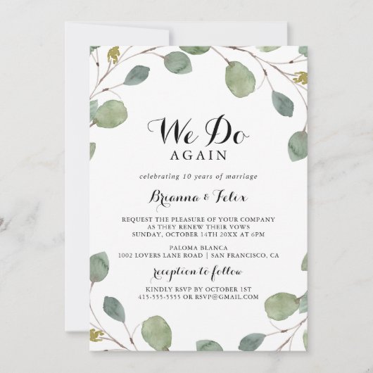 Greenery Eucalyptus we doen het opnieuw met de ver Kaart (Voorkant)