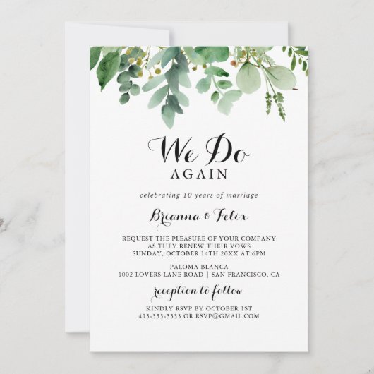 Greenery Eucalyptus we doen het opnieuw met de ver Kaart (Voorkant)