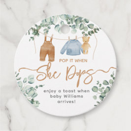 Greenery eucalyptus We kunnen snel wachten op Baby Bedankjes Labels