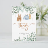 Greenery eucalyptus We kunnen snel wachten op Baby Bedankkaart (Staand voorkant)