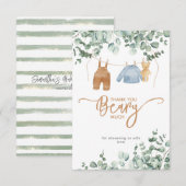 Greenery eucalyptus We kunnen snel wachten op Baby Bedankkaart (Voorkant / Achterkant)