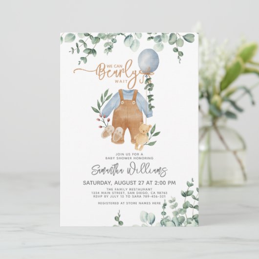 Greenery eucalyptus We kunnen snel wachten op Baby Kaart (Staand voorkant)