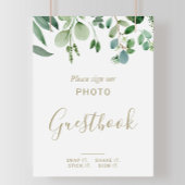 Greenery Eucalyptus Weddenschap Foto Guestbook Sig Poster