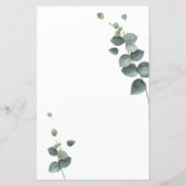 Greenery Eucalyptus Weddenschap-menu (Achterkant)