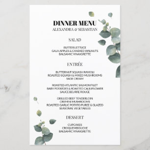 Greenery Eucalyptus Weddenschap-menu