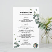 Greenery Eucalyptus Weddenschap-menu (Staand voorkant)