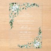 Greenery Eucalyptus Wedding Acryl Uitnodigingen (Voorkant)