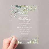 Greenery Eucalyptus Wedding Acryl Uitnodigingen (Insitu (Draagbaar))