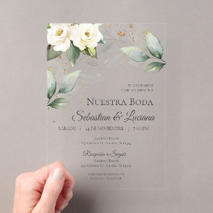 Greenery Eucalyptus Wedding Acryl Uitnodigingen